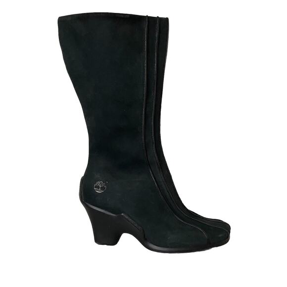 Timberland Women’s Uptown Tall Black Nubuck Leather Boots Style 98367 Sz.9.5 - Picture 2 of 15